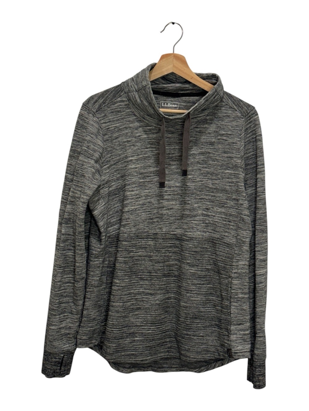 L.L.Bean M Funnel Neck Pullover Heathered Cozy Active Top Orig $90